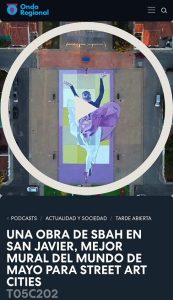 Onda Regional Una obra de Sbah en San Javier, mejor mural del mundo de mayo para Street art cities